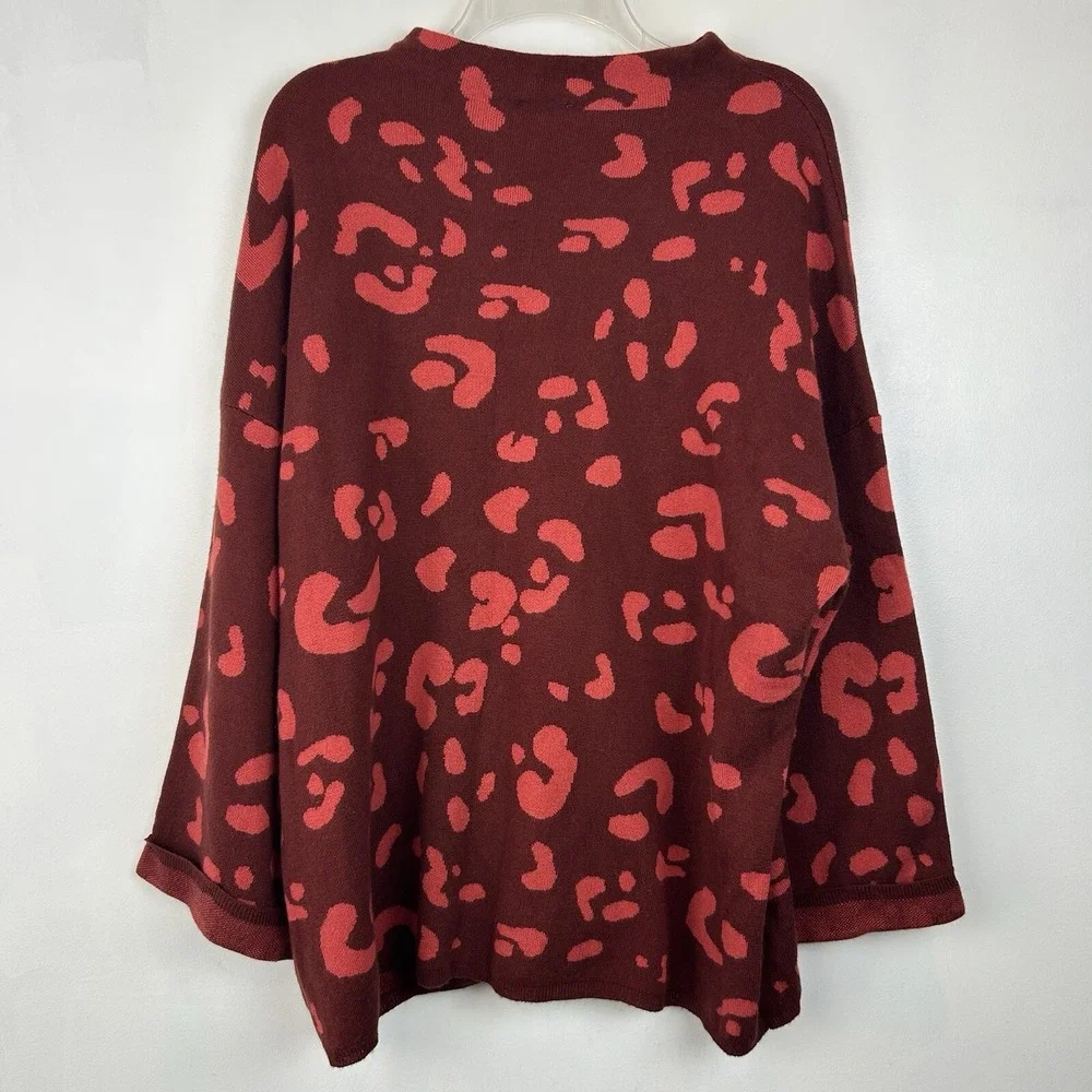 Tribal Jeans Sweater Womens 3X Tunic New Mock Neck Burgundy Old Money New Gift